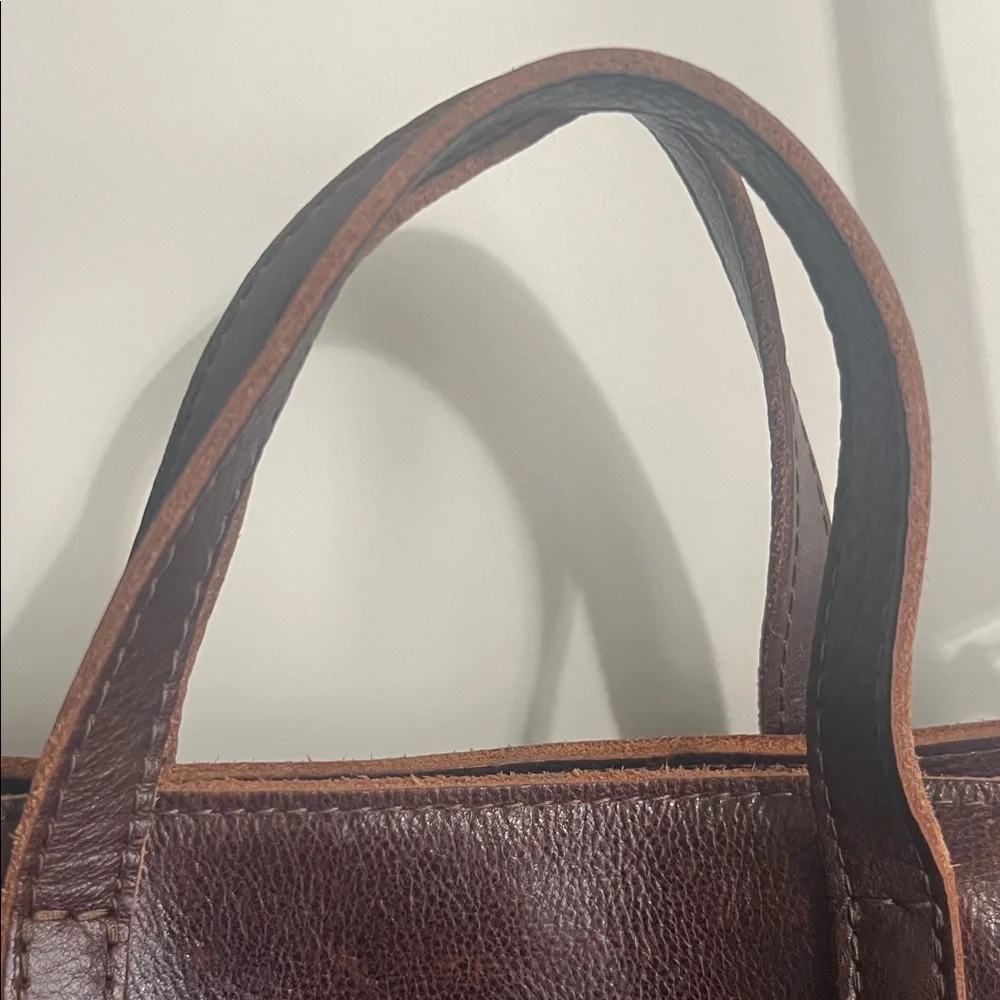 Portland Leather Dark Brown Leather Tote with Crossbody Strap, size Medium - Picture 3 of 9